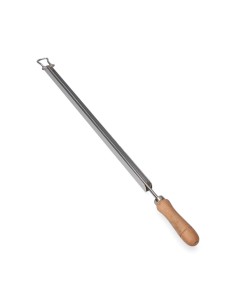 Varilla portaperiódicos aluminio con mango de madera