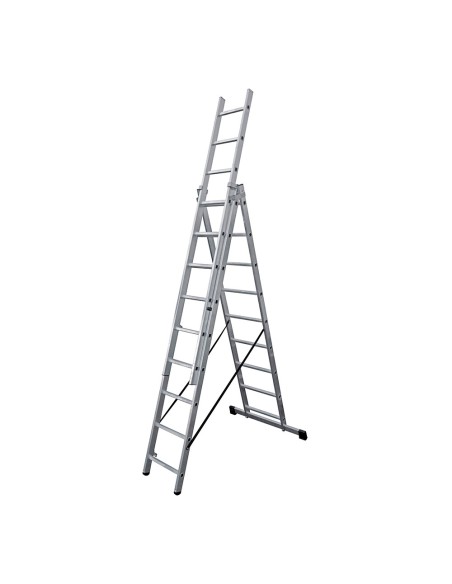 Escalera transformable de aluminio 3 x 9 peldaños