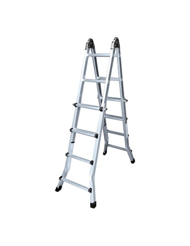 Escalera multifunción telescópica de aluminio 4 + 4 peldaños en131