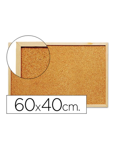 Pizarra de corcho con marco de madera 60 x 40 cm