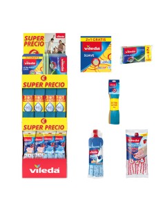 Expositor super precio universal vileda, 39 x 38 x 122 cm