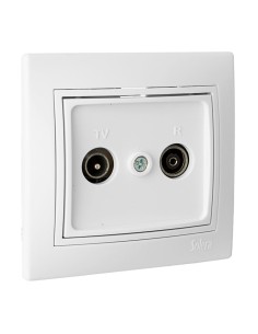 Toma de señal para tv y radio color blanco serie europa solera erp47u