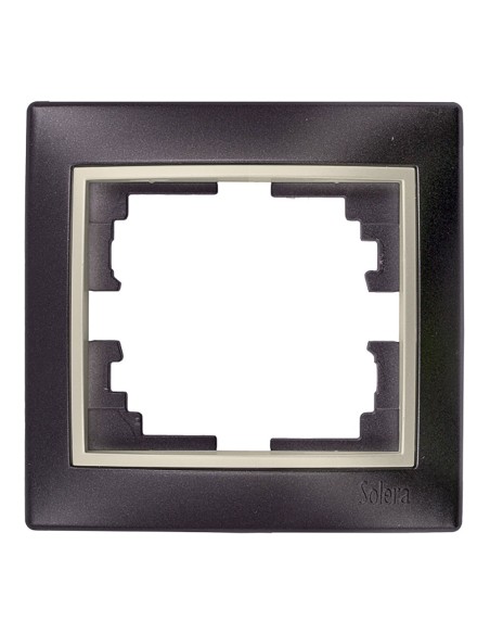 Marco para 1 elemento marco negro y aro perla 83x81x10mm. serie europa solera erp71nu