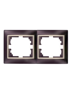 Marco para 2 elementos horizontal marco negro y aro perla 154x81x10mm serie europa solera erp72nu