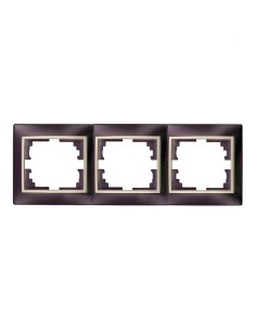 Marco para 3 elementos horizontal marco negro y aro perla 225x81x10mm serie europa solera erp73nu