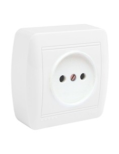 Base fija 2p con obturador superficie mural 74 x 72 x 28 mm