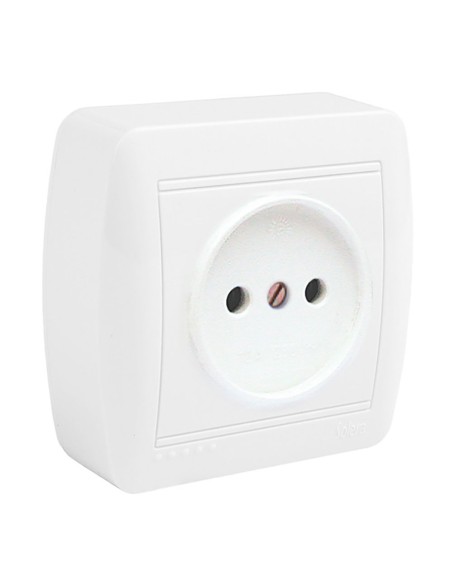 Base fija 2p con obturador superficie mural 74 x 72 x 28 mm