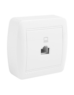 Toma de telefono rj45 cat 5e 74x72x28mm. superficie mural solera mur88u