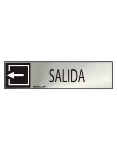 Cartel informativo "salida" (inox adhesivo 0.8mm) 5x20cm normaluz