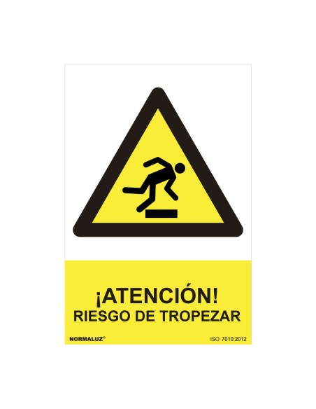 Cartel "atencion riesgo de tropezar" (pvc 0.7mm) 30x40cm normaluz