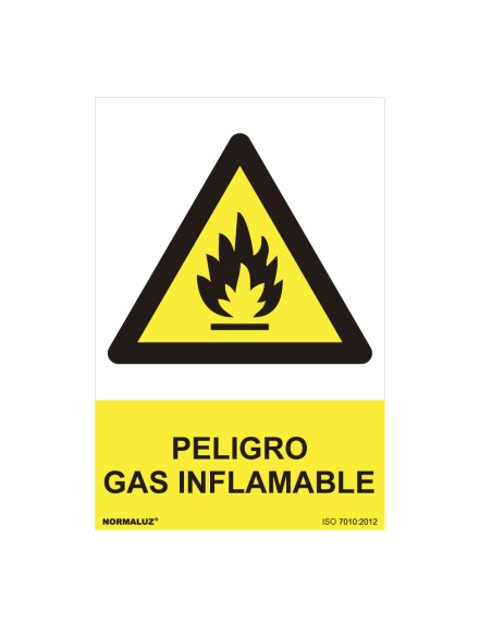 Cartel peligro "peligro gas inflamable" (pvc 0.7mm) 30x40cm normaluz
