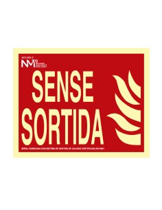 Cartel de extinción "sense sortida" clase b (pvc 0.7mm) 30x15cm normaluz