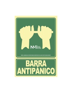 Cartel de evacuación "empujar barra para abrir puerta" clase b (pvc 0,7mm) 22.4x30cm normaluz