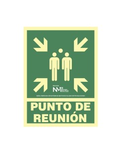 Cartel de evacuación "punto de reunion" clase b (pvc 0,7mm) 22.4x30cm normaluz