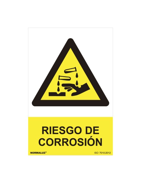 Cartel peligro "riesgo de corrosion" (pvc 0.7mm) 30x40cm normaluz