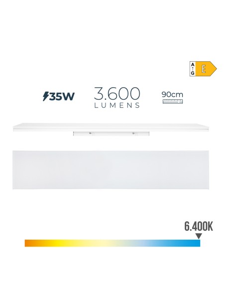 Regleta led 35 w 6400 k luz fria 3600 lm 12 x 90 x 4,5 cm