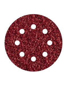 Hojas de lijar adhesivas de corindón perforadas, ø125 mm, grano 40, pack 5 uds