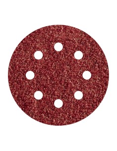 Hojas de lijar adhesivas de corindón perforadas, ø125 mm, grano 80, pack 5 uds