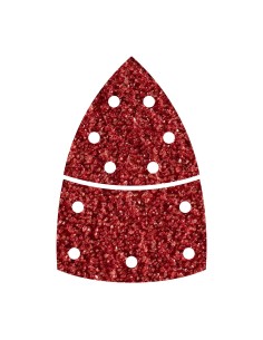 Hojas de lijar adhesivas de corindón perforadas triangular, grano 60, pack 10 uds