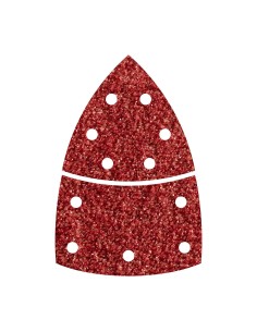 Hojas de lijar adhesivas de corindón perforadas triangular, grano 80, pack 10 uds