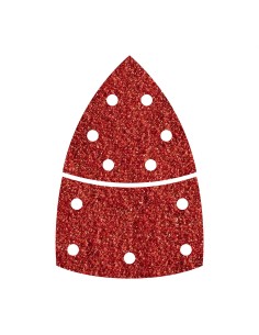 Hojas de lijar adhesivas de corindón perforadas triangular, grano 120, pack 10 uds