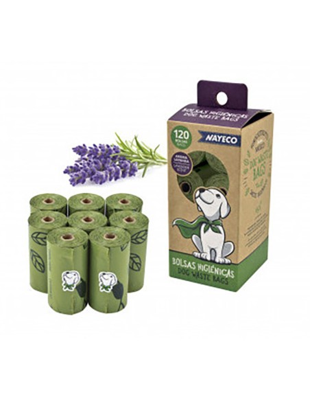 Pack 8 rollos de bolsas higienicas aroma lavanda