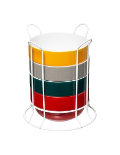 Tazones modelo petit déjuni colores surtidos 500 ml, 4 uds + soporte