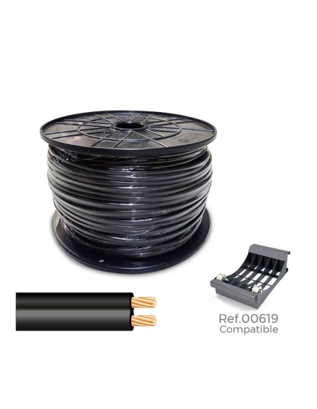 Cable paralelo 48v 2 x 0,75 mm negro 1000 m (bobina grande)