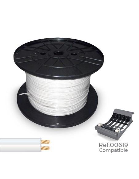 Cable paralelo 48v 2 x 1,00 mm blanco 1000 m (bobina grande)