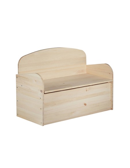 Banco baúl deco de pino 90 x 62 x 38 cm