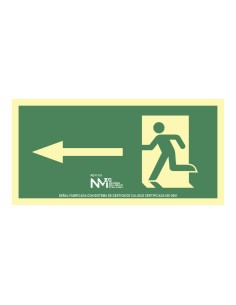 Cartel de evacuación flecha izquierda (pvc 1mm) clase a 32x16cm normaluz
