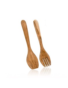 Cubierto para ensalada de madera de olivo 30 cm