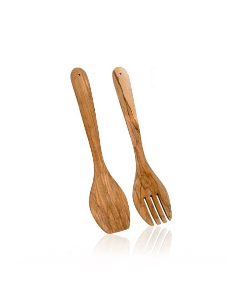 Cubierto para ensalada de madera de olivo 30 cm