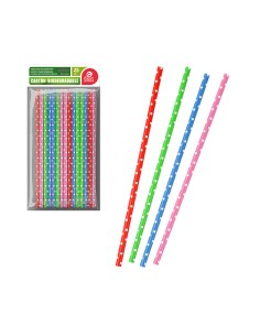 Pajitas de cartón con topos colores surtidos, 25 uds