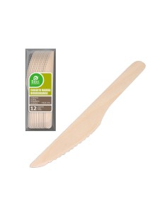 Cuchillo de madera 16,5 cm, bolsa 12 uds
