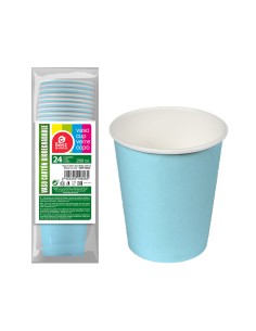 Vasos de cartón azules baby 200cc, 24 uds