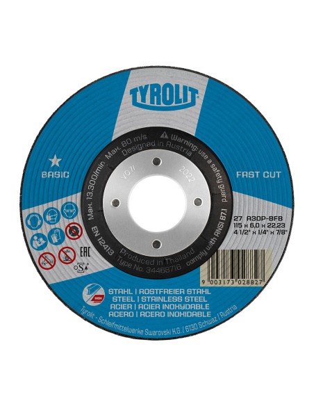 Disco desbaste 27c ø125 x 6 x 22,23 mm