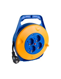 Enrollacables 10 m 3 g 1,00 mm 4 tomas bipolares con t/tl