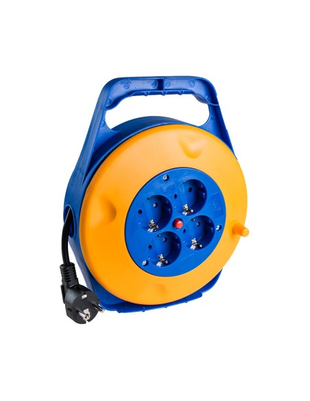 Enrollacables 10 m 3 g 1,00 mm 4 tomas bipolares con t/tl