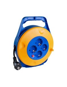 Enrollacables 10 m 3 g 1,50mm 4 tomas bipolares con t/tl