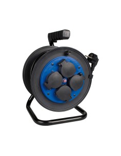 Enrollacables 25 m 3 g 1,50 mm 4 tomas bipolares con t/tl con tapas ip54