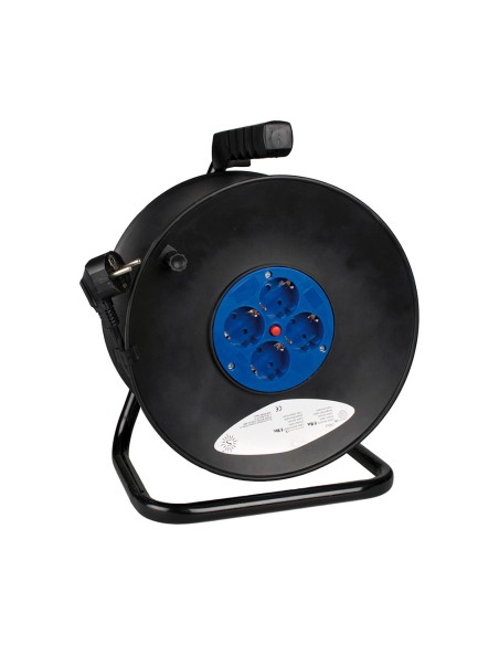 Enrollacables 50 m 3 g 1,50 mm 4 tomas bipolares con t/tl