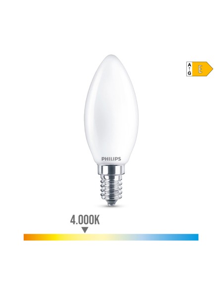 Bombilla vela led e14 6,5 w 806 lm 4000 k luz dia ø3,5 x 9,7 cm