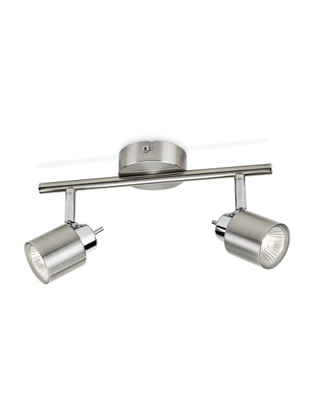 Foco 2 elementos meranti gu10 (bombilla no incluida) color cromo mate 15,5 x 10 x 28 cm