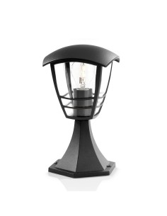 Aplique exterior creek e27 60 w sin bombilla, color negro, pedestal
