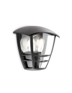 Aplique exterior creek e27 60 w sin bombilla, color negro, mural