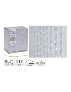 Cortina 320 leds blanco frio con 5 funciones 1x2m