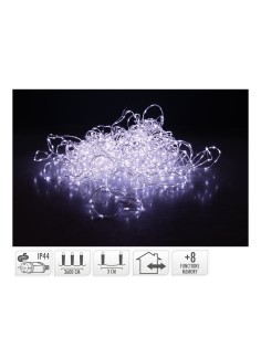 Guirnalda soft wire 1200 leds blanco frio 8 funciones 39 m