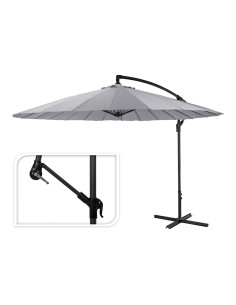 Parasol excéntrico ø300 cm altura maxima 3 m color: gris