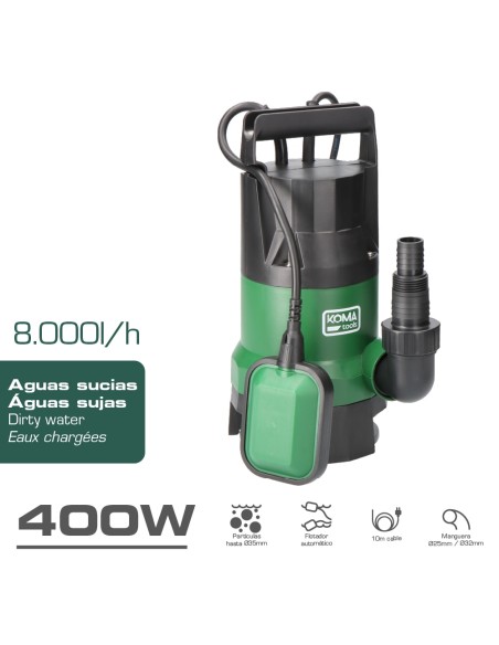 Bomba de drenaje aguas sucias 400 w